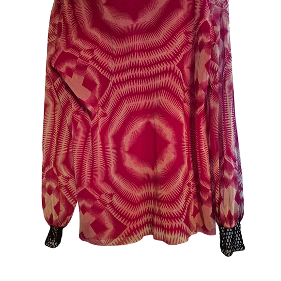 Jean Paul Gaultier Pink Cardigan Sweater with Bold Pattern - Picture 4 of 9